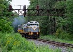 PO-74 passes under the DL&W signal bridge 